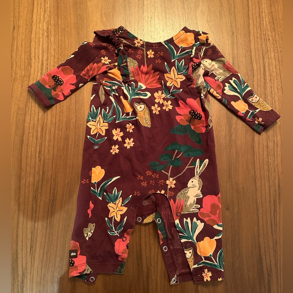 Tea Collection Purple and Orange Baby Romper